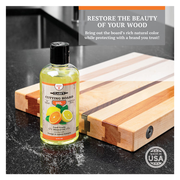 CLARK'S Cutting Board Wax Large (32oz) - Lemon and Orange