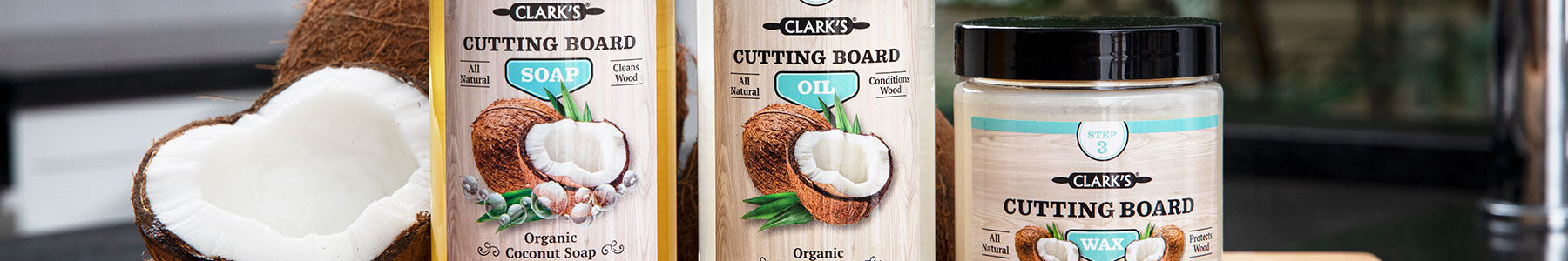 Clark's Cutting Board Refined Coconut Soap - Plant Based Food Safe Castile Soap for Countertops, Butcher Blocks, Bamboo, and Utensils - Cleans and Res