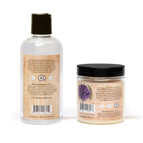 CLARK'S Cutting Board Oil & Wax - 2 Pack - Lavender & Rosemary