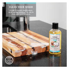 CLARK'S Coconut Cutting Board Soap - All Natural Castile Based