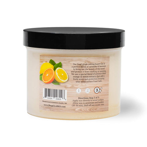 CLARK'S Cutting Board Wax Large (32oz) - Lemon and Orange Scent
